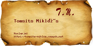 Tomsits Miklós névjegykártya