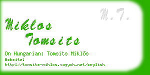 miklos tomsits business card